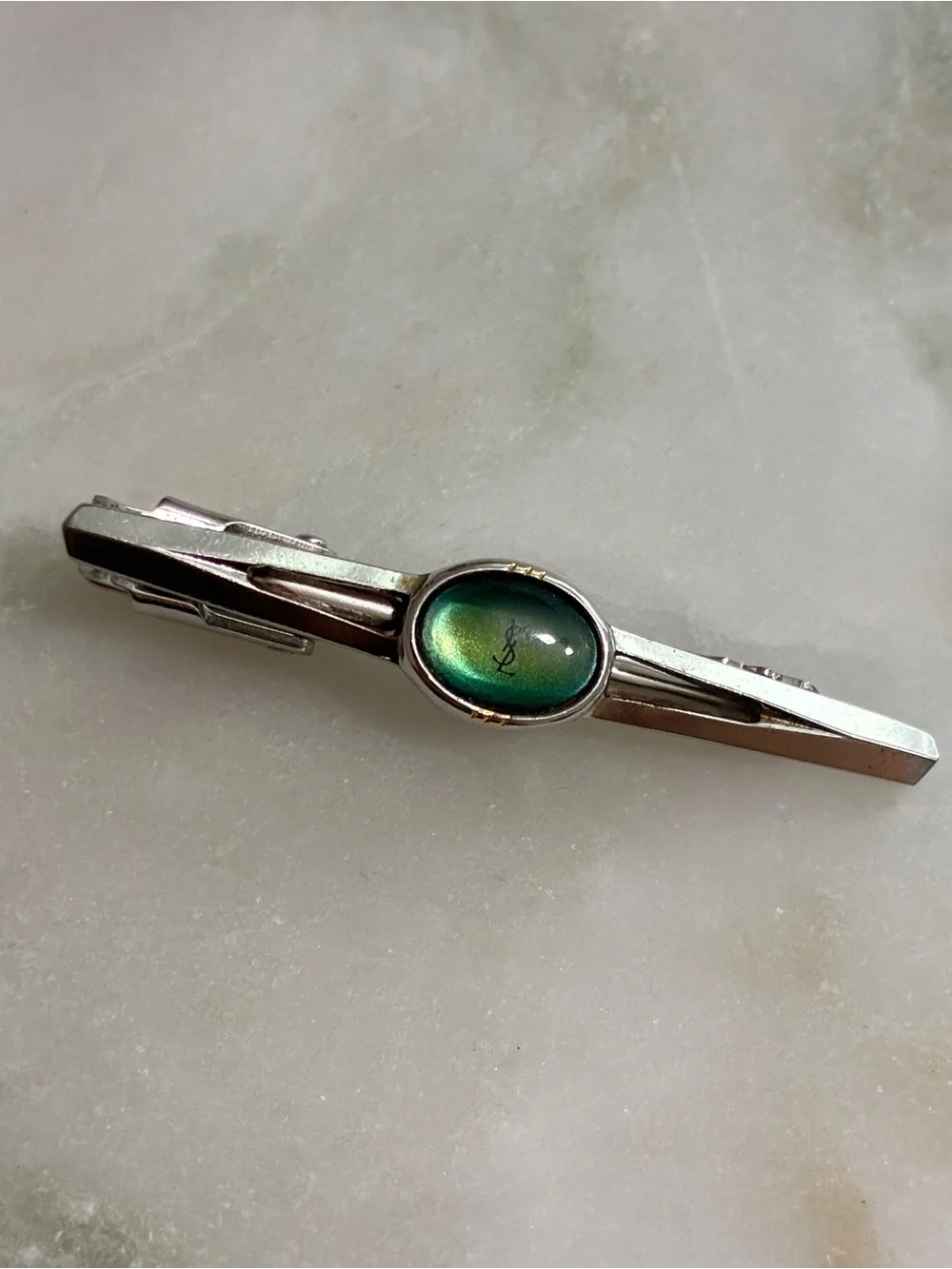 💚 YSL Vintage Cuff Links & Tie Clip Set